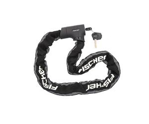 FISCHER PROTEC PLUS+ CK100 - Candado de cadena para bicicleta (acero, certificado ART, 3 llaves), color negro