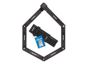 FISCHER PROTEC PLUS FK110 - Candado plegable para bicicleta (110 cm, acero especial endurecido, incluye soporte y 3 llaves), color negro