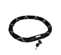 FISCHER PROTEC SK100 - Candado de cadena para bicicleta con 2 llaves para bicicletas y bicicletas eléctricas, con hilos reflectantes para mayor seguridad en la oscuridad, color negro, longitud: 100 cm