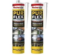 fischer - Purflex transparente sellador de juntas (tubo 300 ml), para pegado y sellado, tapa-juntas, curado rápido, pintable y enlucible, adecuado para muchos materiales de construcción (Paquete de 2)