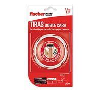 fischer SCLM - Tiras de doble cara para pegar y montar, pre-cortada, para pegar sin agujeros ni taladros a la pared, material elástico y de fácil aplicación,19 ud