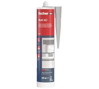 fischer Sellador acrílico DA, sellador de bajo olor, acrílico elastoplástico para juntas interiores, masilla para retoques y grietas en mampostería, 310 ml, gris