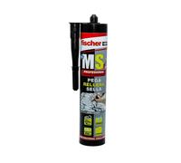 Fischer - Adhesivo Sellador MS Ultra Agarre Inmediato 300kg - Gris 290ml | Silicona Gris Pintable para Juntas, Ventanas y Bañeras | Resistente al Agua y Temperaturas Extremas