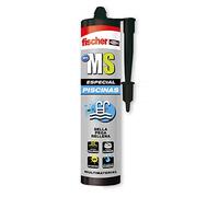 fischer - sellador, adhesivo polímero silicona blanca MS Piscinas para fugas, grietas, fisuras piscina, resistente al agua, Color Blanco (290ml)