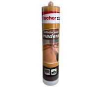 fischer - sellador de juntas para madera roble, adhesivo para madera, barnizable y pintable, elástico y flexible sin siliconas ni disolventes, idóneo para carpintería,300ml