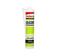 fischer - Silicona Neutra Profesional Blanca 300 ml | Sellador Sanitario para Juntas de Edificios y Acristalamiento | Alta Elasticidad y Resistencia a Temperaturas Extremas