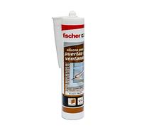 fischer - Silicona Puertas y Ventanas Blanco (tubo de 300 ml) para pegado y sellado de ventanas y puertas al exterior, juntas de carpintería, gran adherencia, sin necesidad de imprimación