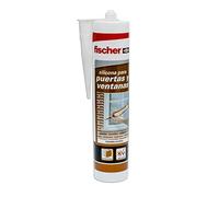 fischer - Silicona Puertas y Ventanas Trans (tubo de 300 ml) para pegado y sellado de ventanas y puertas al exterior, juntas de carpintería, gran adherencia, sin necesidad de imprimación