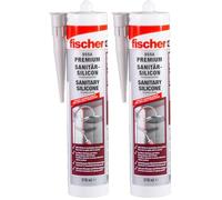 Fischer - Silicona sanitaria DSSA Premium para esquinas, 53101 (Paquete de 2)