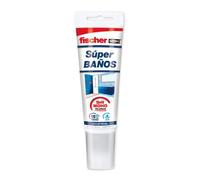 FISCHER, Silicona transparente baño antimoho Super Baños, duradera e impermeable para el sellado de baños, bañera, mamparas, cocinas sin olores molestos, 100 ml