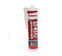 fischer - silicona universal blanca para sellar superfícies no porosas y con contaco con agua, Adherencia en multitud de materiales,300ml