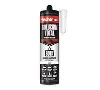 fischer - Solución Total Agarre Extremo Blanco, Sellante Adhesivo, Polimero Sellador, Pegamento Fuerte, Sin Disolvente, ni Silicona Negra. Sellar Bañera,Ducha, Juntas, Ventanas, Cerámica (290 ml)