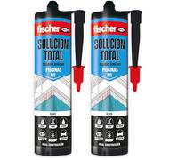 fischer - Solución Total Piscinas | Sellante Adhesivo MS Polímero | Elasticidad Permanente y Curado Rápido | Uso en Construcción, Juntas Sanitarias y Fachadas | 290ml | Blanco (Paquete de 2)