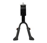 Fischer Soporte de Dos Patas + Amortiguador de dirección, Soporte para Bicicletas de 24 a 28 Pulgadas, Altura Ajustable, de Aluminio, Color Negro