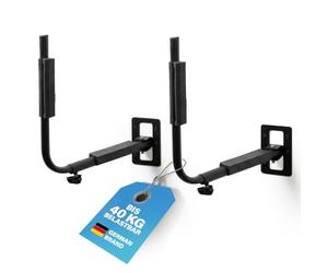 Fischer Soporte de Pared para Cofre de Techo, Soporte de Metal, con Material de Montaje, Ahorro de Espacio, Almacenamiento para Garaje y sótano, Multiusos, Carga máxima de 40 kg, Color Negro