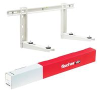 Fischer Soportes de aire acondicionado para unidad exterior KLIMA KLIK 465, longitud del brazo 465 mm, estantes de acero galvanizado, conexión rápida, incluye sistema de fijación Fischer Pies SX y antivibración