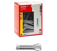 Fischer SX Plus 14 x 70 mm | 20 tacos para pared completa, ladrillo perforado, mampostería, hormigón, para fijación de lámparas, muebles, armarios
