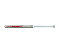fischer DuoXpand 10 x 80 T, taco pared universal de elevadas prestaciones con tornillo avellanado galvanizado (50 uds.), para materiales de construcción porosos y anclajes cerca de los bordes