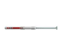 fischer DuoXpand 8 x 80 T, taco pared universal de elevadas prestaciones con tornillo avellanado galvanizado (50 uds.), para materiales de construcción porosos y anclajes cerca de los bordes