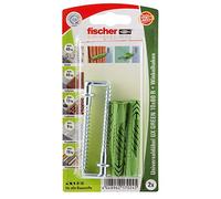 Fischer - Taco universal UX Green 10 x 60 R WH K con margen, ángulo de 2 x Ganchos 7 x 77, 520709