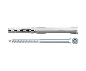 fischer - Tacos largos pared, tacos nylon con tornillo SXR 10x80 con cabeza avellanada para estructuras metálicas y de madera, Caja 50 Uds.