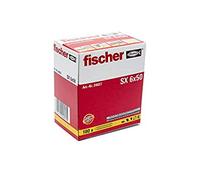 Fischer Tacos de expansión SX L 6x50 para hormigón para lámparas y cuadros Caja 100 uds