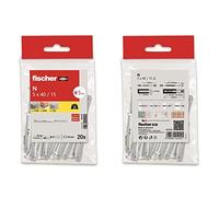 fischer - Tacos y tornillos de golpe N 5x40, tacos hormigón, Bolsa 20 uds