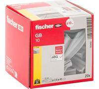 Fischer Tapón de hormigón aireado GB 10, paquete de 20