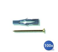 Fischer Tassello Con Vite 100x Nylon Grigio Fu V Tsp 10X60 Pozidriv E-100