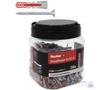 Fischer Tassello Con Vite Duopower En Lata Pz 250 Mm 6X30 Gris