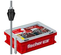 fischer TherMax 12/110 M12 - Sistema de montaje de distancias en práctico maletín artesanal, tacos aislantes para fijar cargas elevadas en sistemas de aislamiento térmico, con cono antifrío, 25