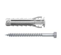 Fischer - Tobillo de nylon de expansión SX Plus 12x60 con brida y tornillos, todos los materiales/Blister de 3
