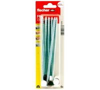 Fischer - Tornillo de acero inoxidable - Blister de 6 tornillos para carpintería FFS 7,5 x 182 + tapas blancas y marrón oscuro - Fischer
