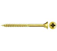 Fischer Tornillo para aglomerado FSPII 5,0 x 45 cabeza avellanada galvanizada amarilla rosca parcial Phillips PZ