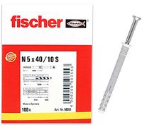 Pack de 100 unidades taco clavo+tornillo N 5x40mm/15 S Fischer 50351