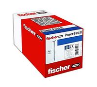 fischer Tornillos FPF II, Caja de tornillos para madera, Cincados, Caja de 200 unidades, 3,5x35