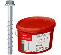 fischer UltraCut FBS II 8 x 80 30/15 US TX galvanizado, 220 unidades en práctico cubo, potente tornillo para hormigón
