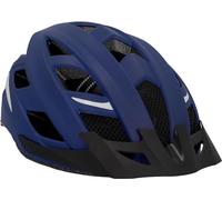 FISCHER Urban Plus Boston - Casco de Ciclismo para Adultos, Talla L/XL, 58-61 cm, Color Azul, con luz Trasera LED integrada, Color Azul Oscuro
