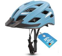 Fischer Urban Plus Chicago Casco de Ciclismo con luz Trasera LED integrada, Casco de Bicicleta para Adultos, Azul, L/XL, 58-61 cm