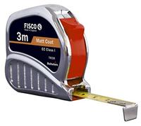 FISCO TM3M Flexómetro profesional Clase I con caja cromada (3 m x 13 mm), Negro