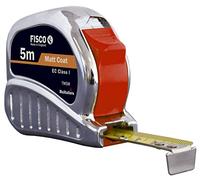 FISCO TM5M Flexómetro profesional Clase I con caja cromada (5 m x 19 mm), Negro