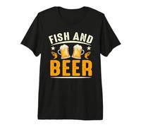 Fish and Beer Funny Drinking Team Beers Lovers Camiseta Premium