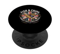 Fish and Chips Orgullosamente Frito Desde Siempre PopSockets PopGrip Adhesivo