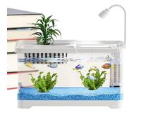 Fish Aquarium, Aquatic Landscape Kit, 11.81x7.48x7.09 Inches Clear Bowl Feeder, Transparent Habitat Decor, Aquarium Tank for Guppy, Jellyfish, Turtle, Apartment, Desktop, Pet Display