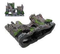 Fish Aquarium Decor, Resin Vintage Betta Cave, 6.69x2.76x5.12 Inch Castle Tank Device, Saltwater Freshwater Balcony Office Landscaping Apartment, Utility Supply Accessory, Home Accessories for Aquatic
