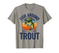 Fish Around and Find Trout, Funny Fishing Vintage Trout Camiseta