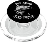 Fish Around and Find Trout - Vintage Fishing Meme Humor PopSockets PopGrip para MagSafe