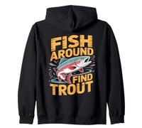 Fish Around and Find Trout Vintage Fishing Sudadera con Capucha