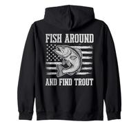 Fish Around and Find Trout Vintage Fishing Sudadera con Capucha