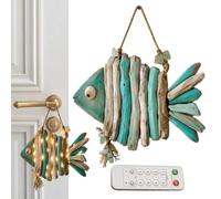 Fish Art Wall Decor - Coastal Rope Pendant 8 Modes LED Nautical Decoration